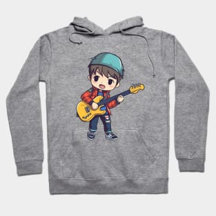 A boy playing his favourite guitar Hoodie